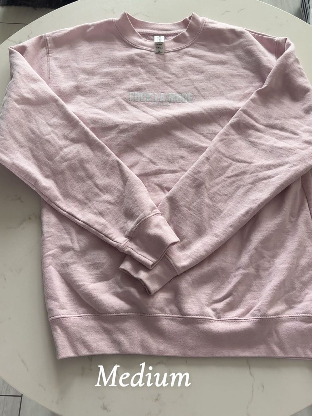 Light Pink Crewneck Sweatshirt with Subtle Logo